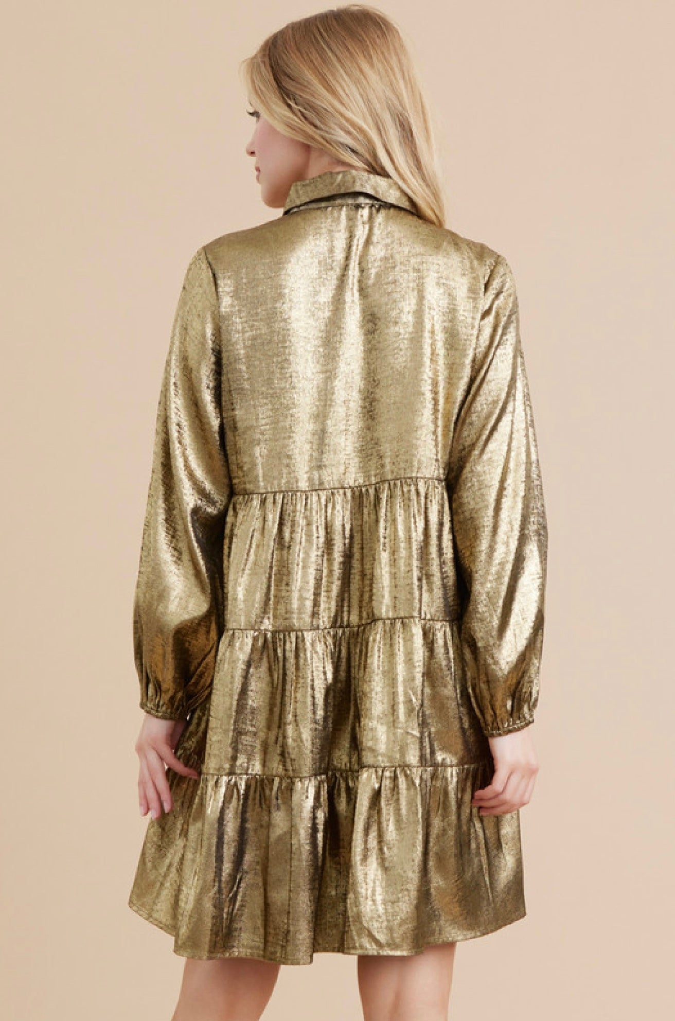 Gretta Gold Metallic Dress