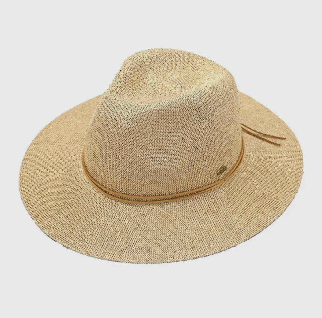 Beige Woven Panama Hat