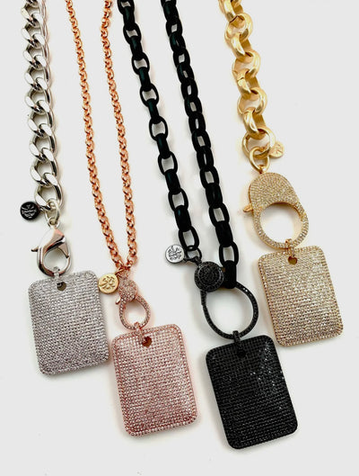 Karli Buxton Swarovski Silver Dog Tag