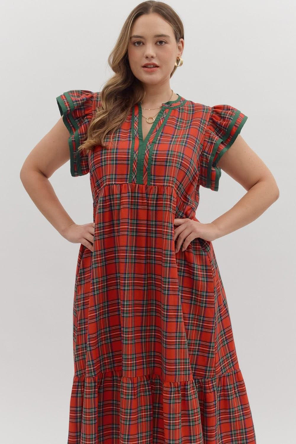 Tamara Plaid Midi Dress