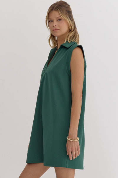 Lesa Solid V-neck Dress