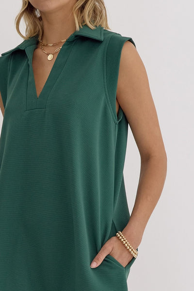 Lesa Solid V-neck Dress