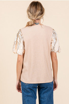 Cham Champagne Sequin Top