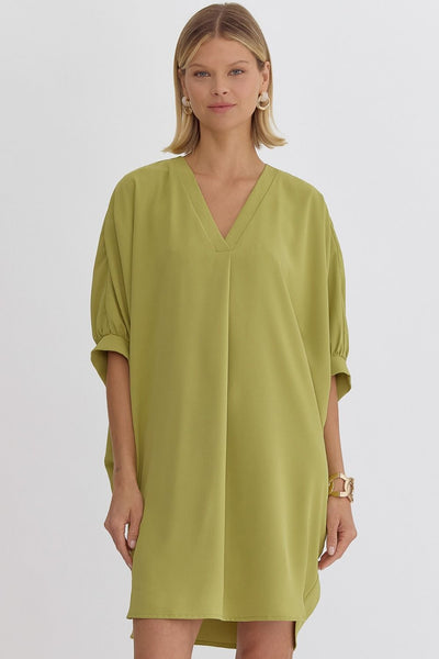 Shasta  V-neck Bubble Sleeve Dress