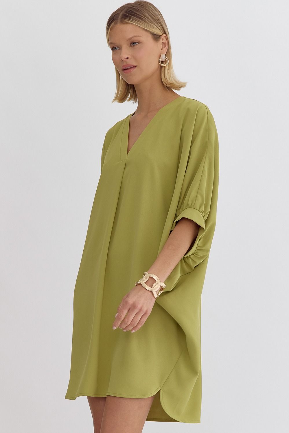 Shasta  V-neck Bubble Sleeve Dress