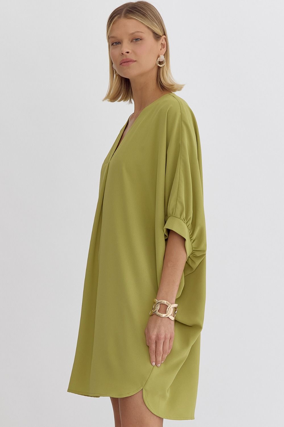 Shasta  V-neck Bubble Sleeve Dress