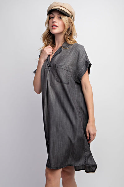 Cely Chambray Shirt Dress