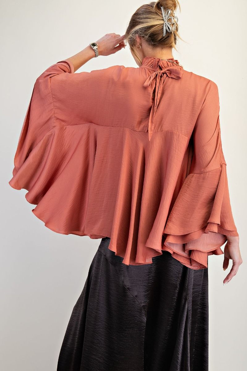 Wellon Washed Satin Top