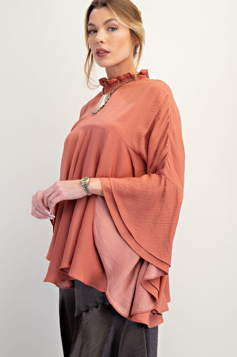 Wellon Washed Satin Top