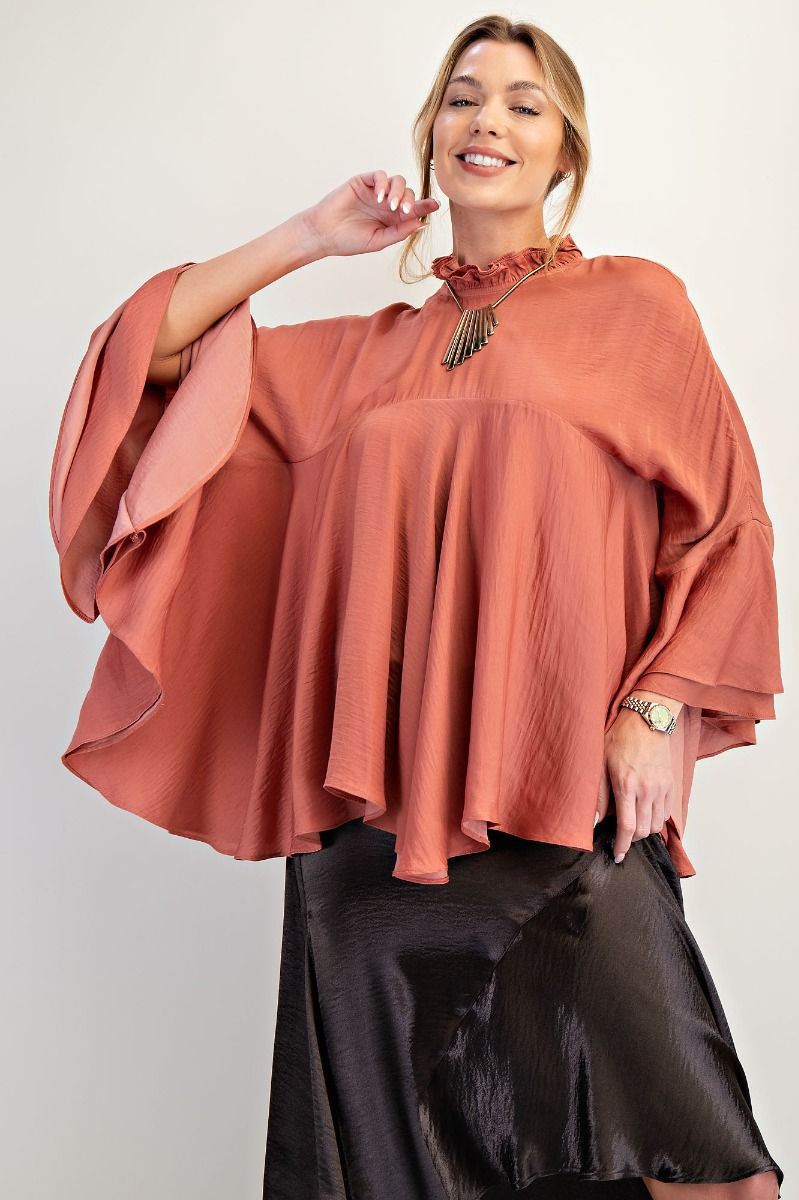 Wellon Washed Satin Top