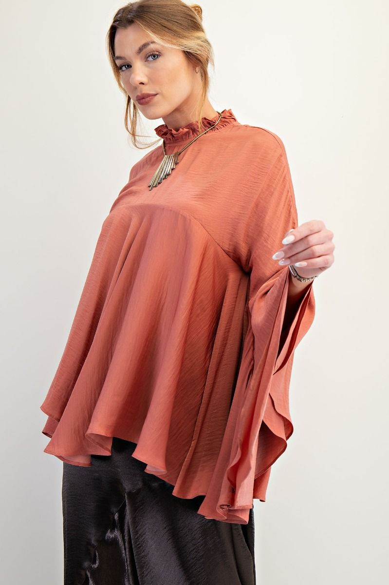 Wellon Washed Satin Top