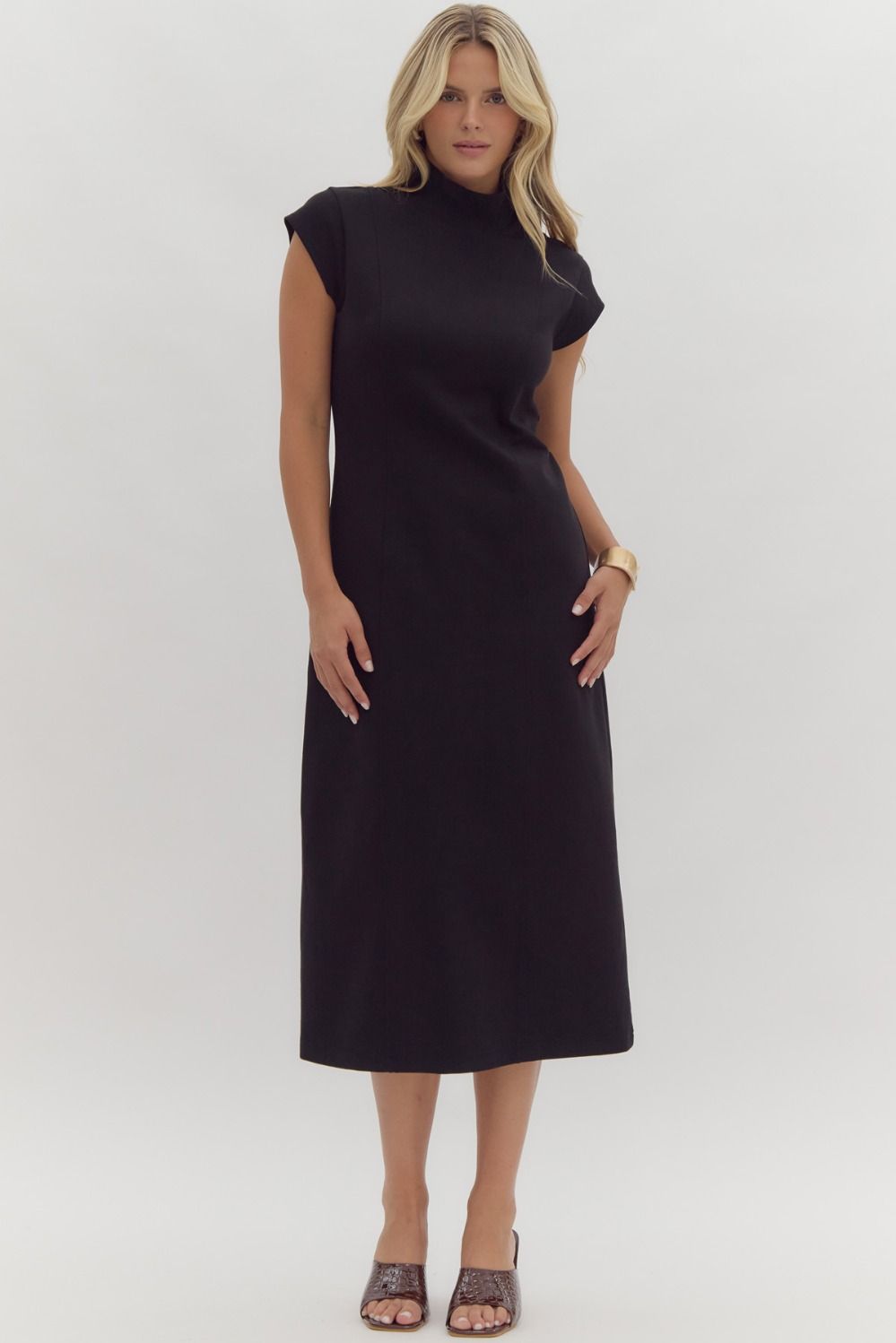 Sallie Mock Neck Midi Dress