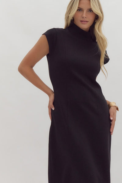 Sallie Mock Neck Midi Dress