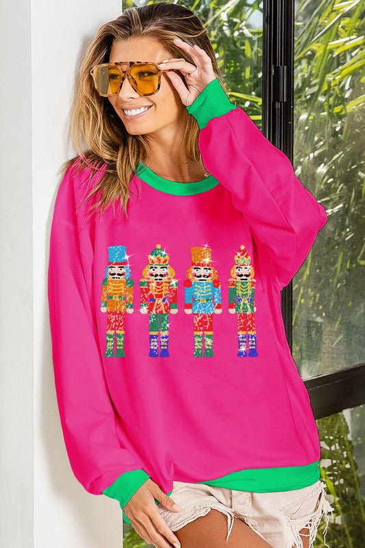 Nutcrackers Sequin Pullover