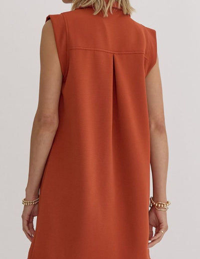 Lesa Solid V-neck Dress