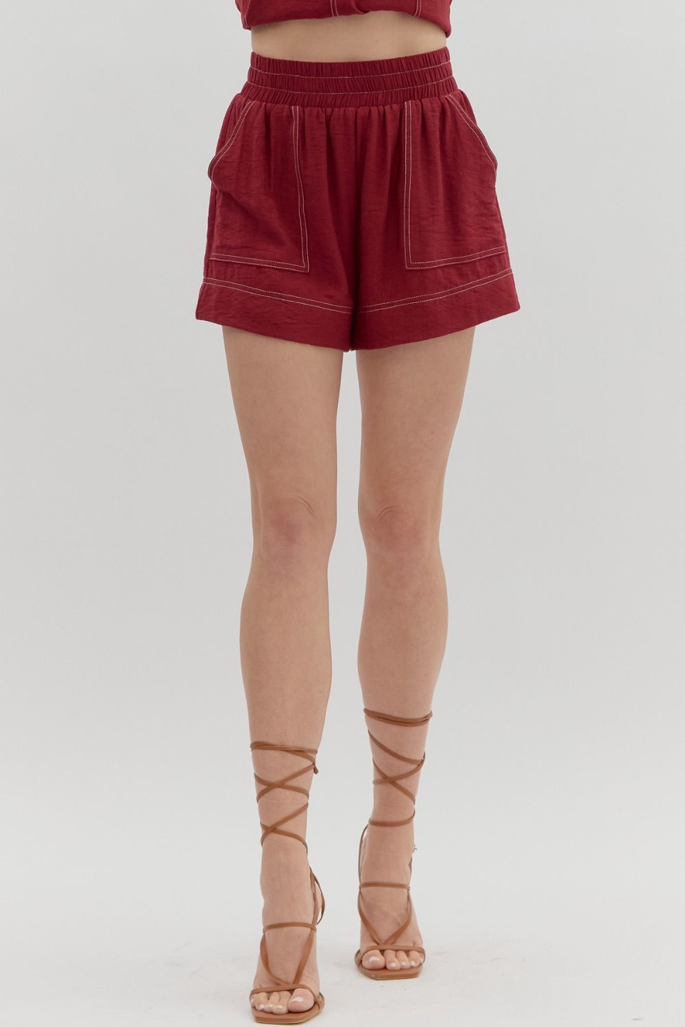 Crimson Pull-on Shorts
