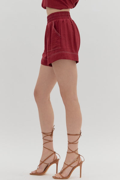 Crimson Pull-on Shorts