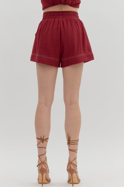 Crimson Pull-on Shorts