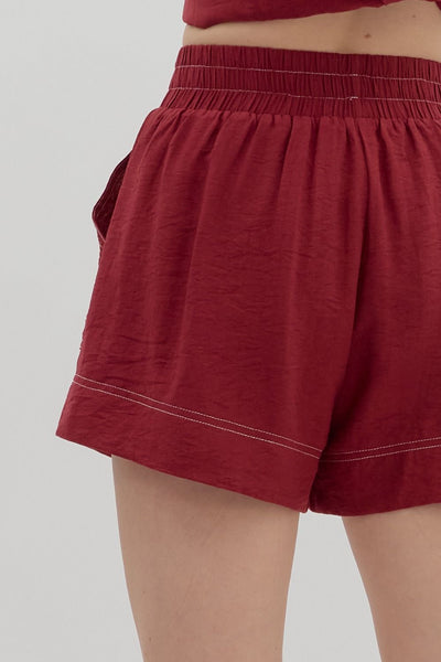 Crimson Pull-on Shorts
