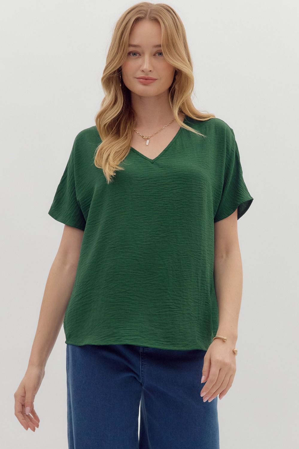 Tamara Woven V-Neck Top