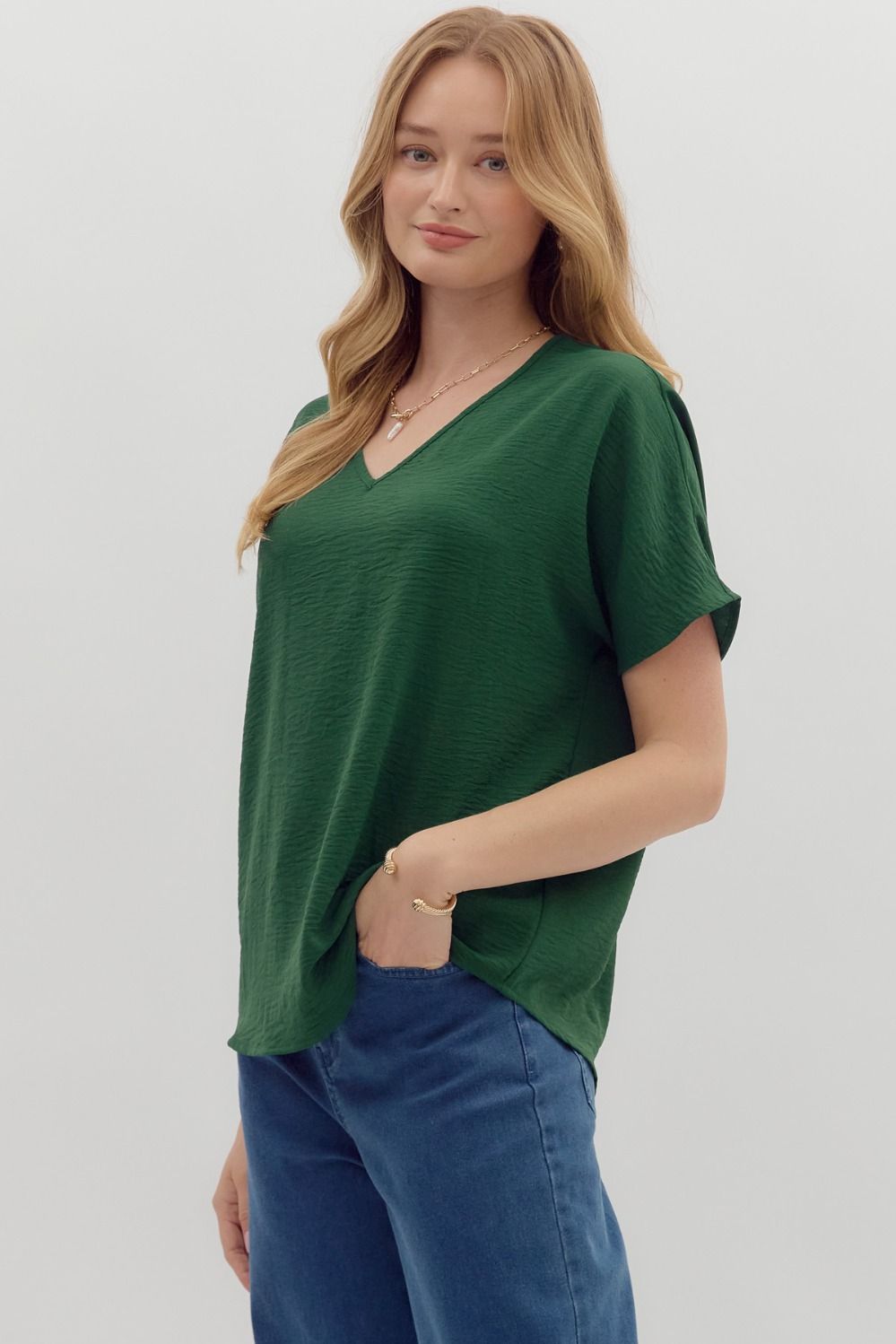 Tamara Woven V-Neck Top