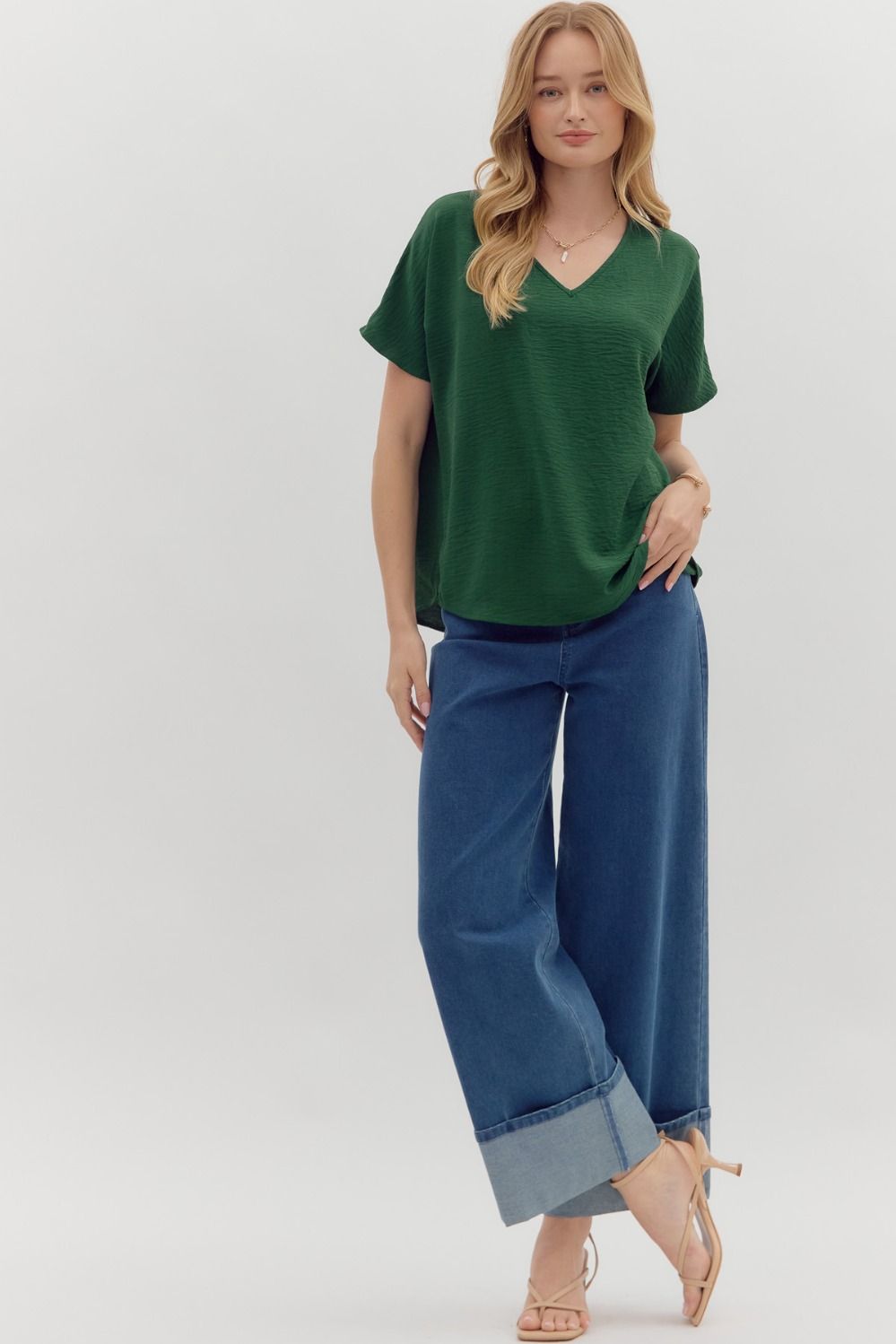 Tamara Woven V-Neck Top