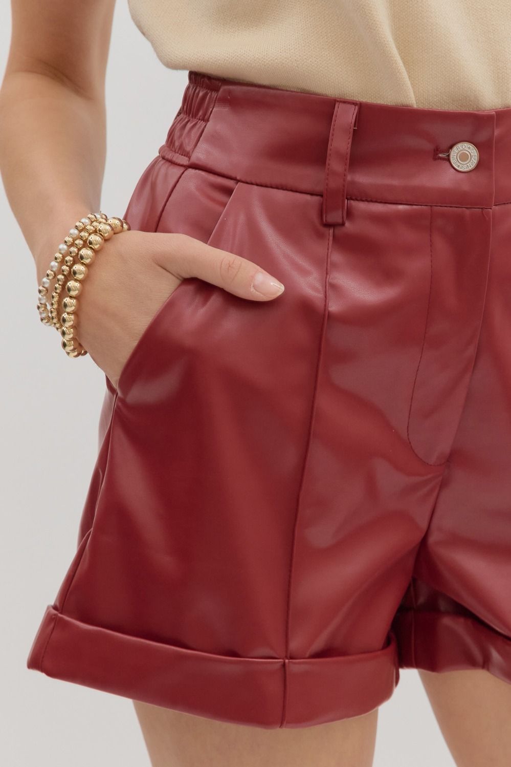 Jane Faux Leather Shorts