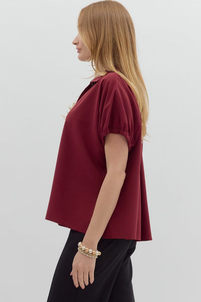 Blake Woven V-Neck Top