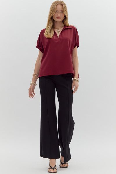 Blake Woven V-Neck Top