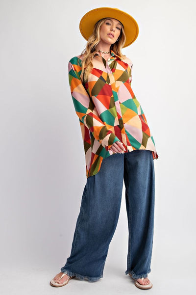 Kae Abstract Button Down