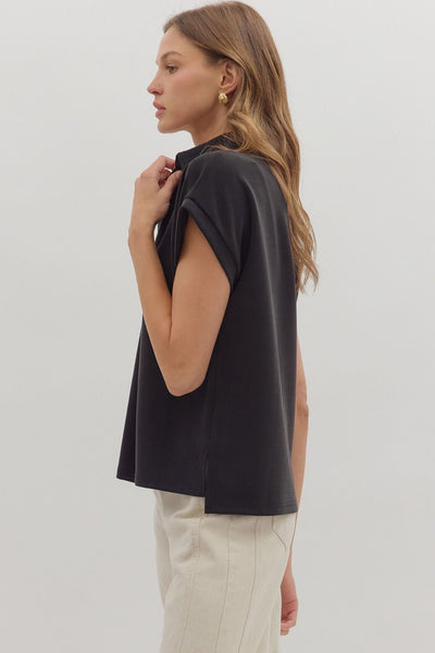 Avery Woven V-Neck Top