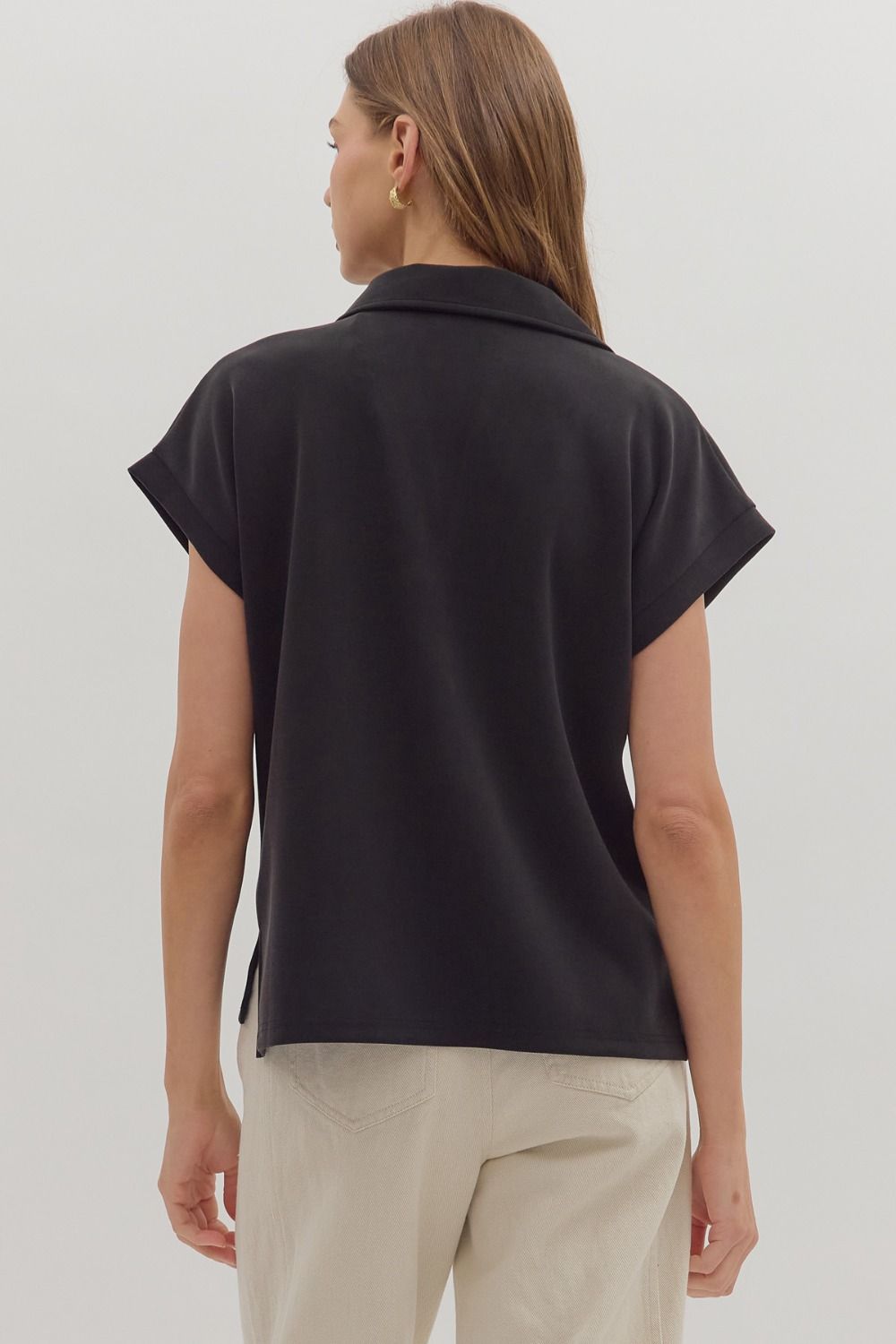 Avery Woven V-Neck Top