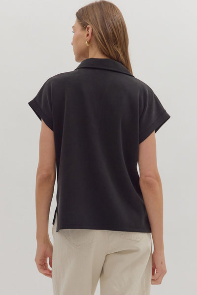 Avery Woven V-Neck Top