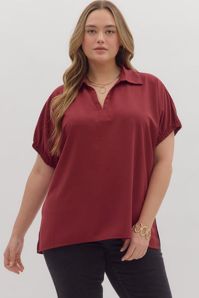 Blake Woven V-Neck Top