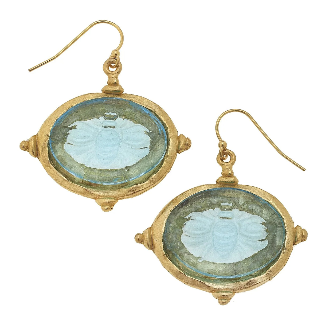 Aqua Venetian Earrings by Susan Shaw