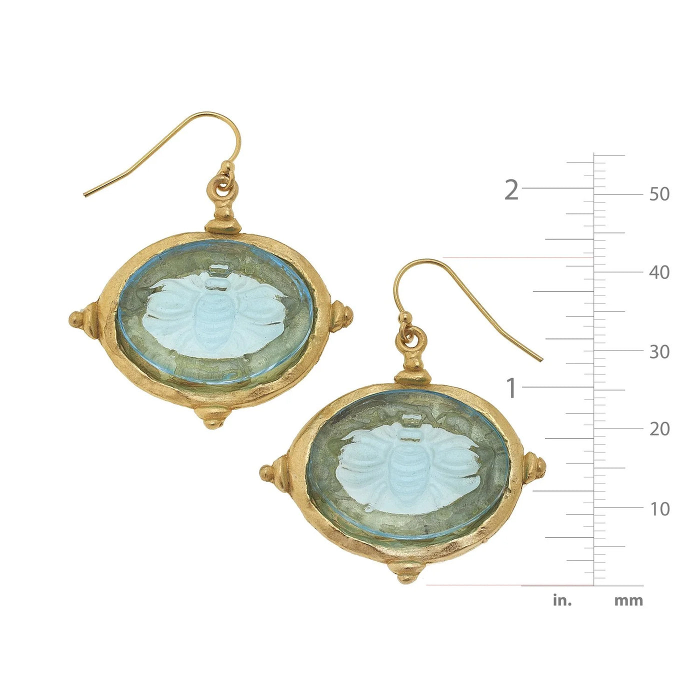 Aqua Venetian Earrings by Susan Shaw