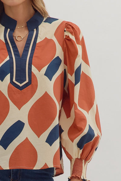 Ollie Geometric Print Top