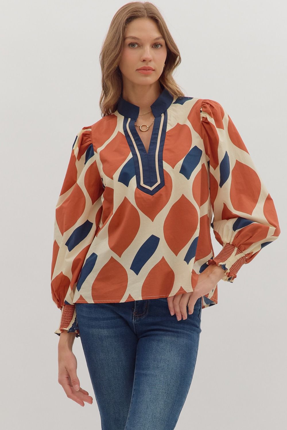 Ollie Geometric Print Top