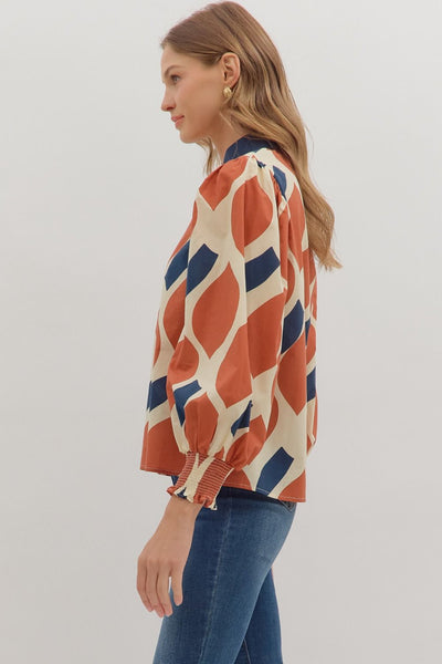 Ollie Geometric Print Top