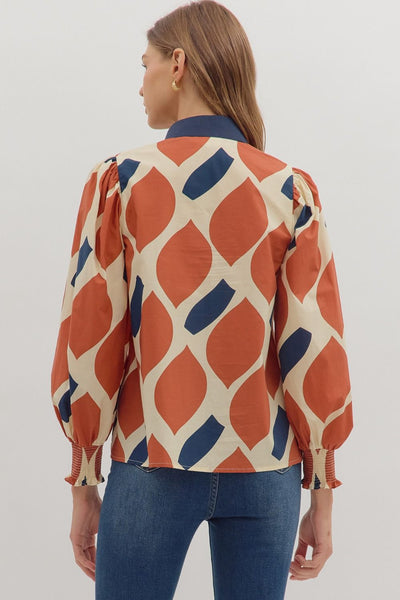 Ollie Geometric Print Top