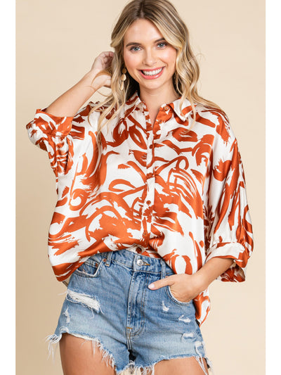 Farren Satin Print Blouse