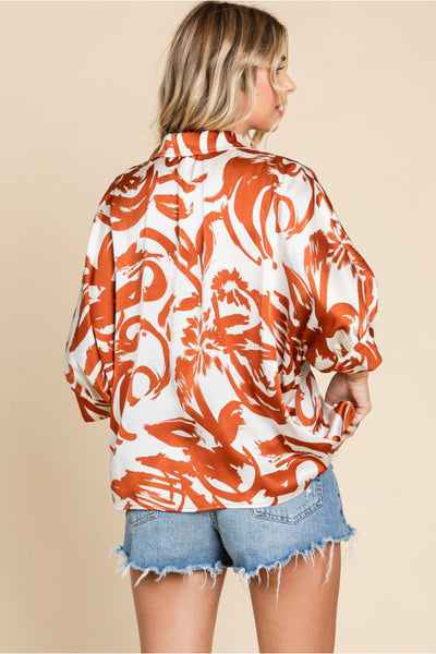 Farren Satin Print Blouse