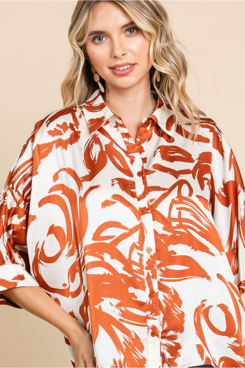 Farren Satin Print Blouse