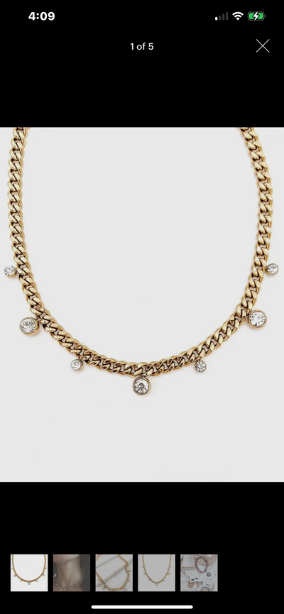 Chloe Crystal Cuban Chain Necklace