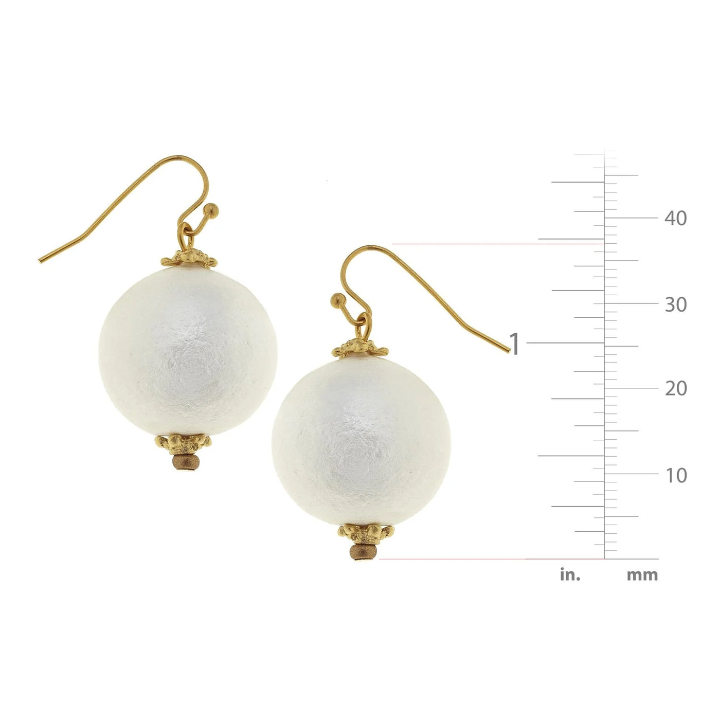 Gold Cotton Pearl Earrings By Susan Shaw