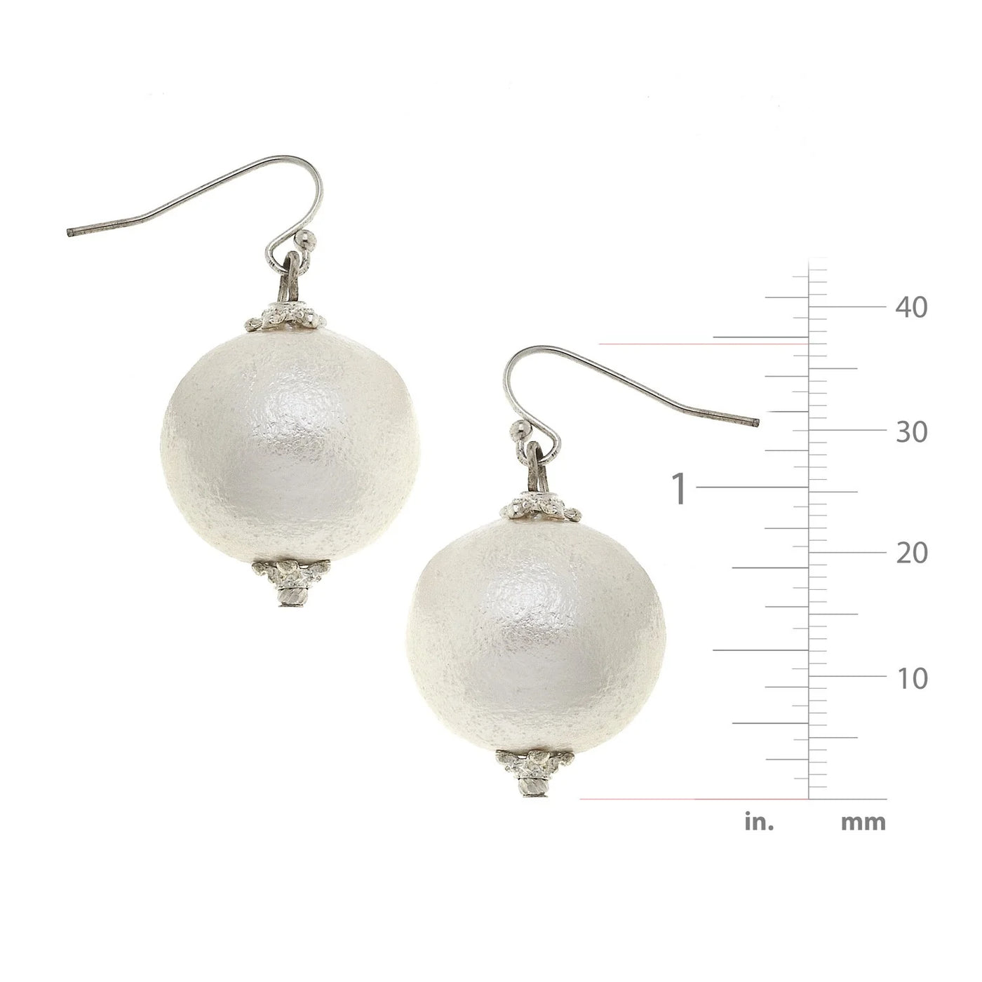 Silver Cotton Pearl Earrings By Susan Shaw