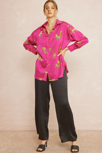 Wesley Button Down Satin Top