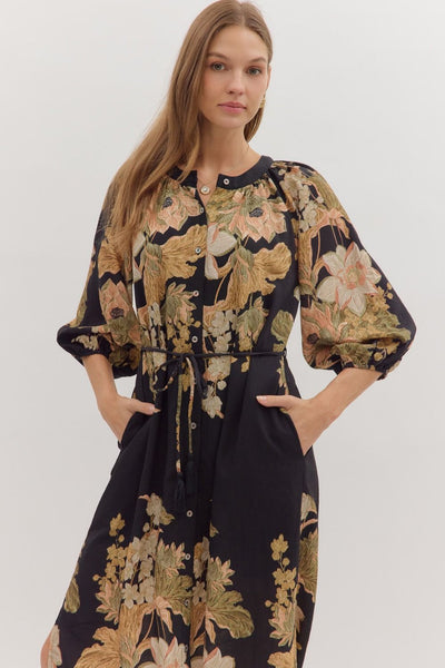 Finn 2 Floral Belted Midi Dress