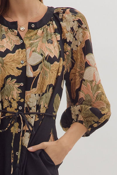 Finn 2 Floral Belted Midi Dress