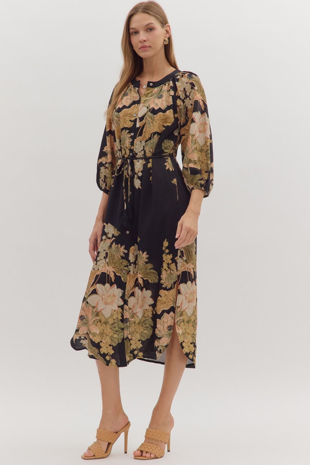 Finn 2 Floral Belted Midi Dress